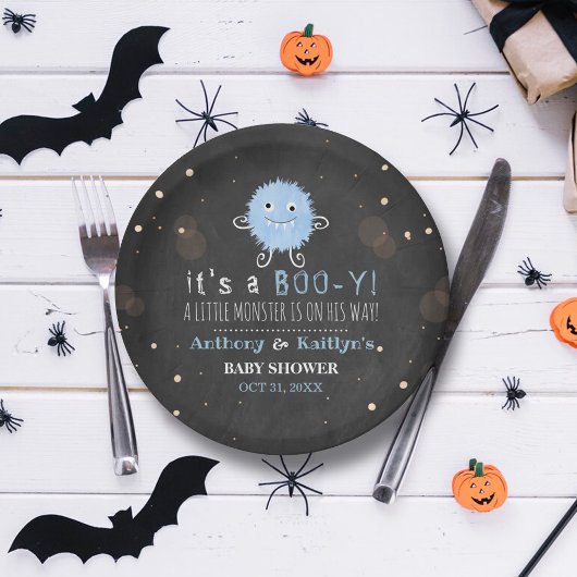 Es ist ein Boo-y! Kleine Monster Halloween Kinderd Pappteller