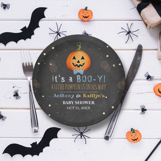 Es ist ein Boo-y! Little Pumpkin Halloween Kinderd Pappteller