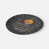 Es ist ein Boo-y! Little Pumpkin Halloween Kinderd Pappteller (Schrägansicht)
