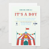 Es ist ein Boy Baby Shower Invitation Circus Einladung (Vorne/Hinten)