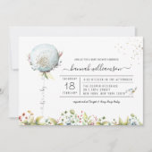 Es ist ein Boy Balloon | Einladung der Babydusche (Vorderseite)