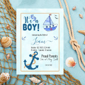 Es ist ein Boy Birth Nautical Sailboat Anchor Ankündigung