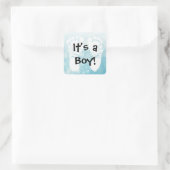 Es ist ein Boy Blue Baby Duschkleber Quadratischer Aufkleber (Tasche)