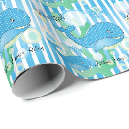 Es ist ein Boy Blue Baby Whales Geschenkpapier
