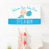 Es ist ein Boy Blue Balloon Welcome Zuhause Banner (Insitu)