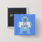 Es ist ein Boy Blue Bär Button (Vorne & Hinten)