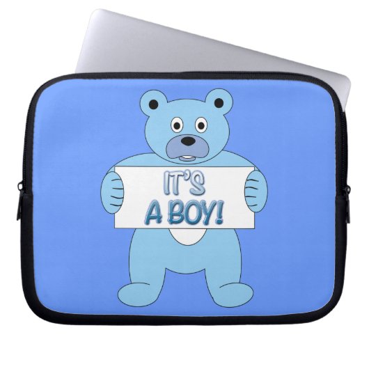 Es ist ein Boy Blue Bär Laptopschutzhülle (Vorderseite)