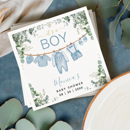 Es ist ein Boy Blue Boho Kleidung Greenery Baby Du Serviette