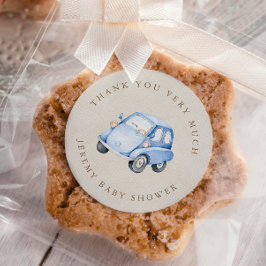 Es ist ein Boy Blue Boho Retro Auto Danke Runder Aufkleber