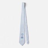 Es ist ein Boy Blue Gingham Gender Reveal New Dadd Krawatte (Vorderseite)
