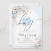 Es ist ein Boy Blue Pumpkin Baby Shower Pampas Einladung (Vorderseite)