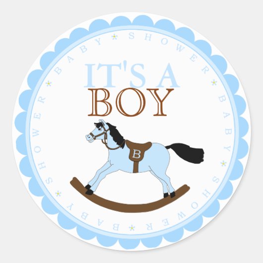 Es ist ein Boy Blue Rocking Horse Runder Aufkleber (Vorderseite)