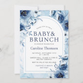 Es ist ein Boy Blue Rose Baby Shower Brunch Einladung (Vorderseite)