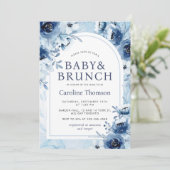 Es ist ein Boy Blue Rose Baby Shower Brunch Einladung (Stehend Vorderseite)