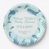 Es ist ein Boy Blue unter der Sea Baby Dusche Pappteller (Vorderseite)