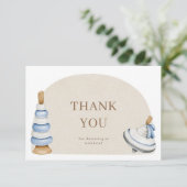 Es ist ein Boy Boho Blöcke und Spielzeugbücher für Dankeskarte (Stehend Vorderseite)