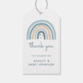 Es ist ein Boy Boho Rainbow Baby Shower Vielen Dan Geschenkanhänger (Rückseite)