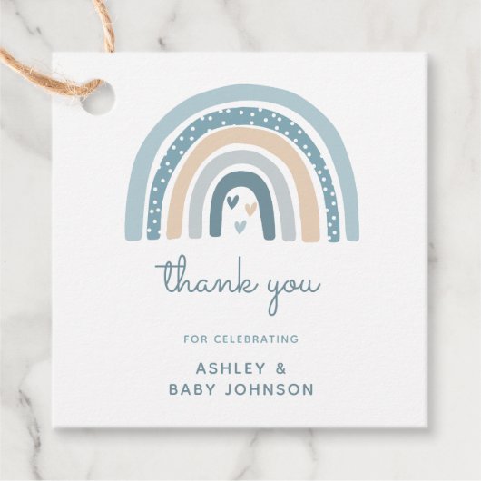 Es ist ein Boy Boho Rainbow Baby Shower Vielen Dan Geschenkanhänger (Vorderseite)