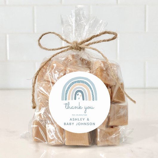 Es ist ein Boy Boho Rainbow Baby Shower Vielen Dan Runder Aufkleber