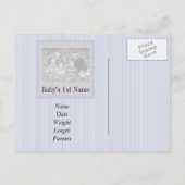 Es ist ein Boy Foto Birth Announcement Template Ankündigungspostkarte (Rückseite)