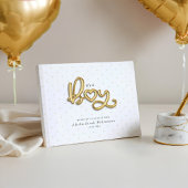 Es ist ein Boy Gold Script Balloon Letters Baby Gästebuch