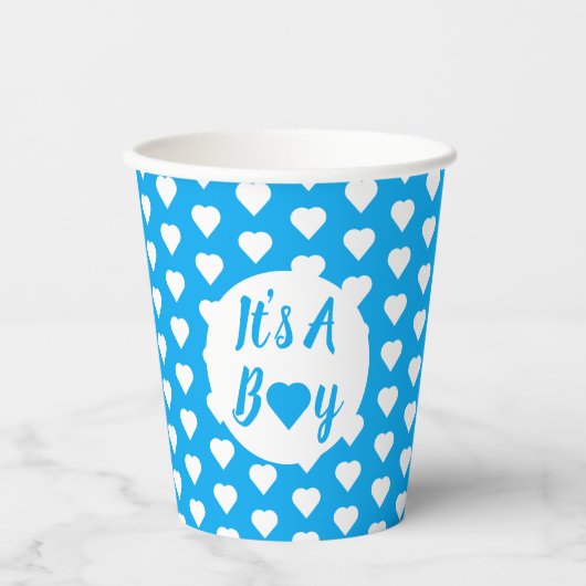 Es ist ein Boy Heart Pattern Pappbecher (Vorderseite)