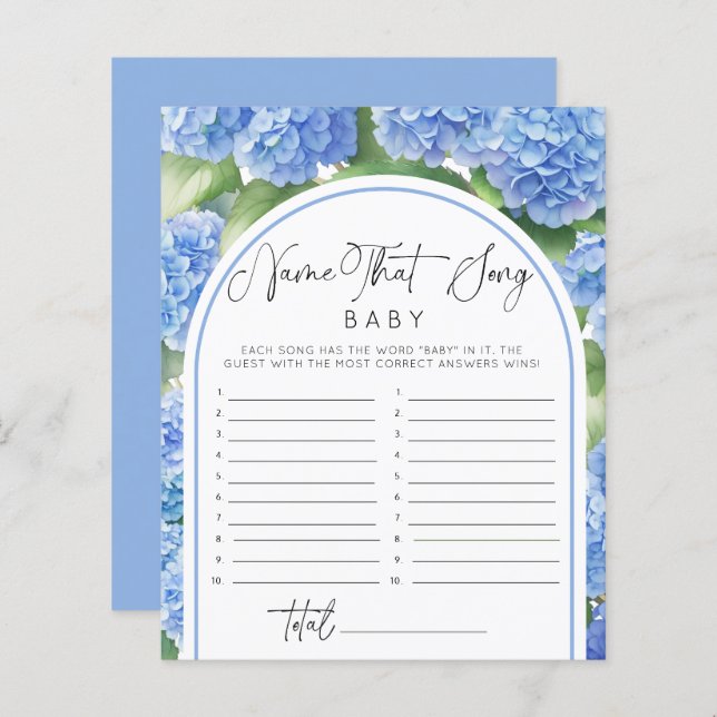 Es ist ein Boy Hydrangea Name Song Baby Shower Gam (Vorne/Hinten)