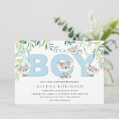 Es ist ein Boy Koala Babies Baby Shower Einladunge Einladung (Stehend Vorderseite)