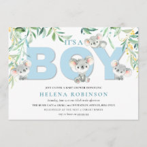 Es ist ein Boy Koala Babies Baby Shower Einladunge