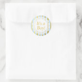 Es ist ein Boy!l, Blue und Gold Baby Sticker (Tasche)