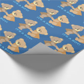 Es ist ein Boy Niedlich Teddy Bears Pattern Geschenkpapier (Ecke)