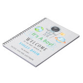 Es ist ein Boy Outer Space Boy Baby Shower Gästebu Notizblock (Linke Seite)