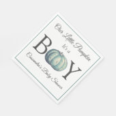 Es ist ein Boy Pumpkin Blue in White Baby Shower Serviette (Ecke)