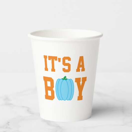 Es ist ein Boy Pumpkin Pappbecher (Vorderseite)