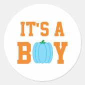Es ist ein Boy Pumpkin Runder Aufkleber (Vorderseite)