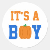 Es ist ein Boy Pumpkin Runder Aufkleber (Vorderseite)