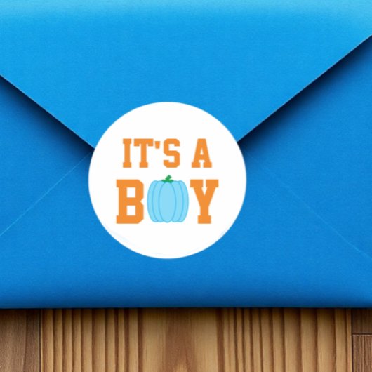 Es ist ein Boy Pumpkin Runder Aufkleber