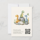 Es ist ein Boy QR Code Niedlich Dinosaur Baby Boy  Einladung (Rückseite)