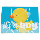Es ist ein Boy Watercolor Rubber Ducky Große Geschenktüte (Vorderseite)