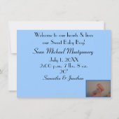 Es ist ein Boy Wiggly Toes Foto Birth Ankündigunge Einladung (Rückseite)