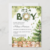 Es ist ein Boy Woodland Paradise Baby Boy Dusche Einladung (Vorderseite)