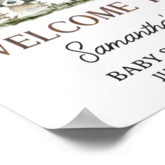 Es ist ein Boy Woodland Tiere Willkommen Poster (Ecke)