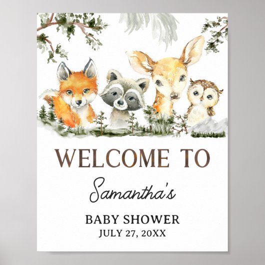 Es ist ein Boy Woodland Tiere Willkommen Poster (Vorne)