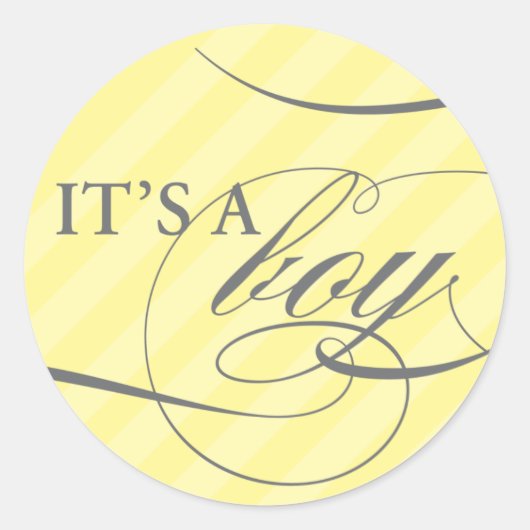 Es ist ein Boy Yellow Stripe Sticker (Vorderseite)