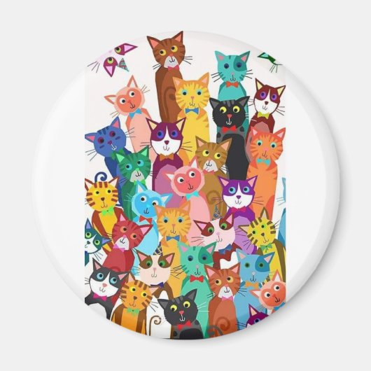 Es ist ein Cat's World Kühlschrank Magnet (Vorne)