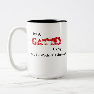 Es ist ein Catto-Ding... Zweifarbige Tasse