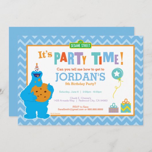 Es ist ein Cookie-Party Einladung (Vorne/Hinten)