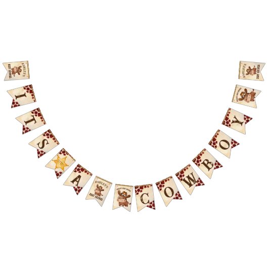 Es ist ein Cowboy-Baby-Dusche-individuelle Name Wimpelkette (Alle)