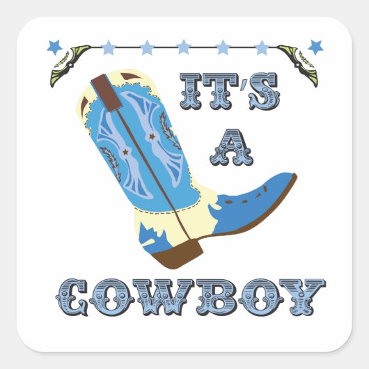 Es ist ein Cowboysticker Quadratischer Aufkleber (Vorderseite)