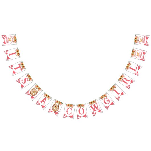 Es ist ein Cowgirl Baby Duschpferde pink Wimpelkette (Alle)